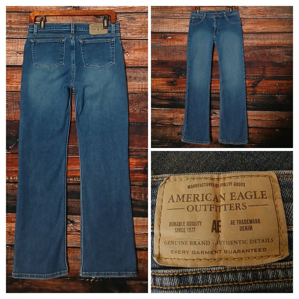 American Eagle Vintage Jeans 8 Boot Cut Mid Rise Blue Denim